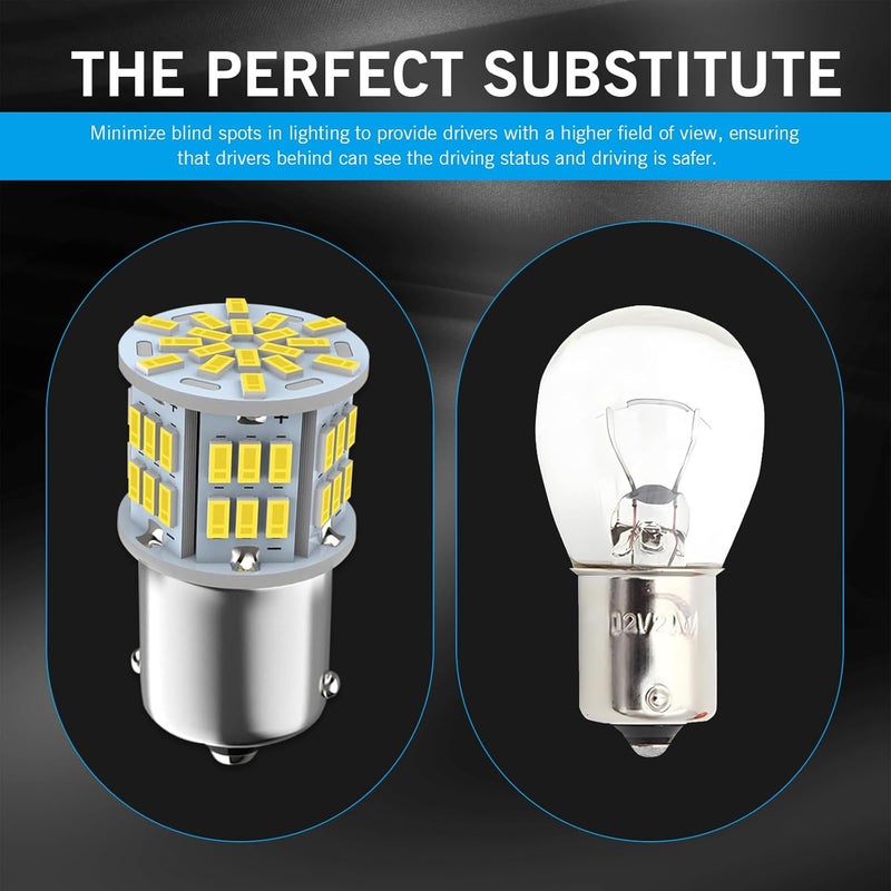 waswale 2 PCS 1156 LED Bulb Reversing Light, Single Contact 6800K Super Bright Turn Signal Bulb, 1141 1003 7506 BA15S Bulb, Universal for Most Cars (White) - Image 3